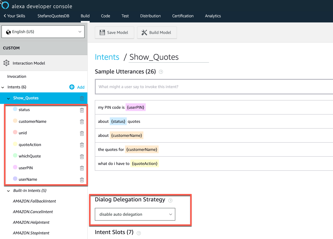 Amazon ALEXA Developer Portal